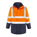 Hi-Vis 5 in 1 Parka Neon Turuncu - Lacivert