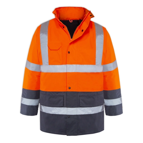 Hi-Vis Parka Neon Turuncu - Lacivert